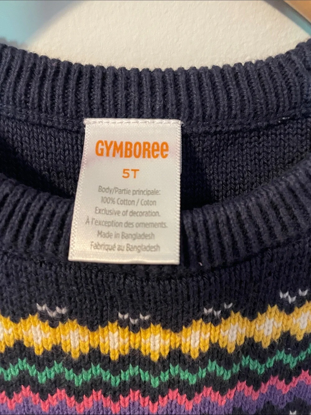 Gymboree Back to School sweater dress. short sleeve. size:5